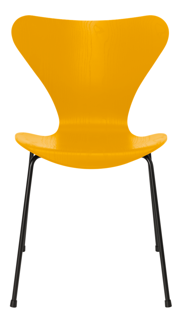 Series 7 - Colored Ash - Fritz Hansen - Chairs - True Yellow - Black - HORNE