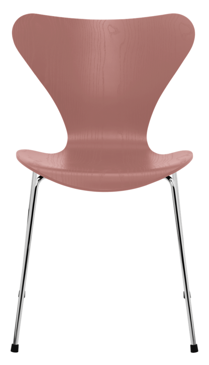 Series 7 - Colored Ash - Fritz Hansen - Chairs - Wild Rose - Chromed Steel - HORNE