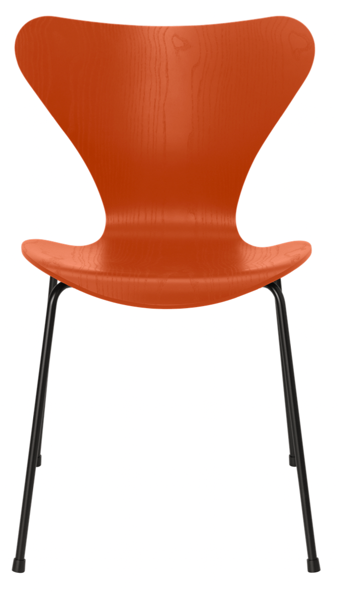 Series 7 - Colored Ash - Fritz Hansen - Chairs - Paradise Orange - Black - HORNE