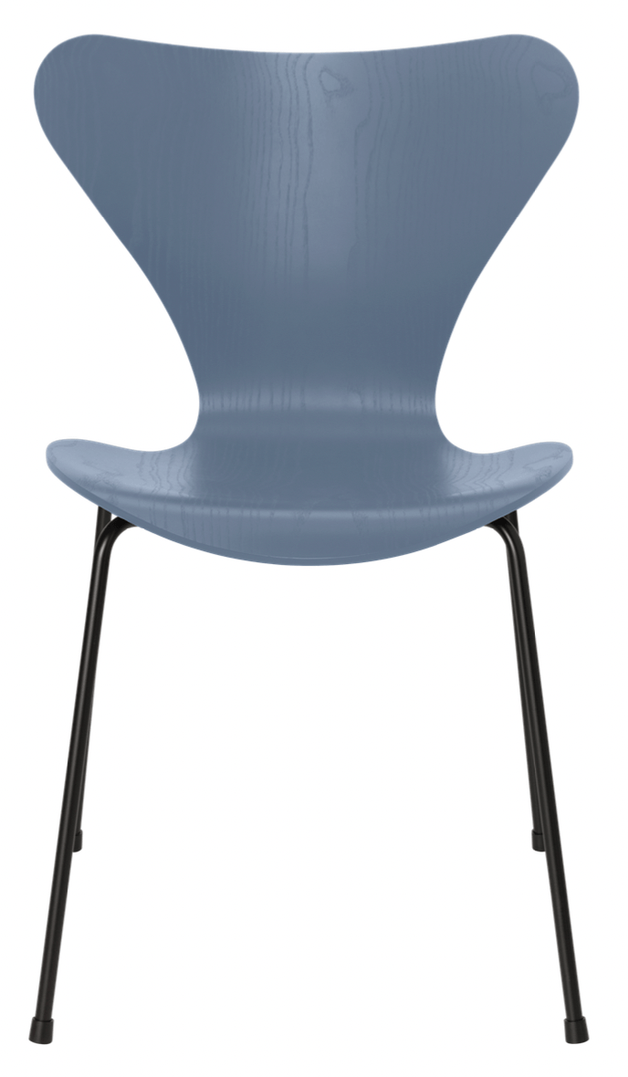 Series 7 - Colored Ash - Fritz Hansen - Chairs - Dusk Blue - Black - HORNE