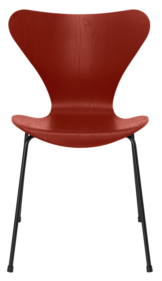 Series 7 - Colored Ash - Fritz Hansen - Chairs - Venetian Red - Black - HORNE