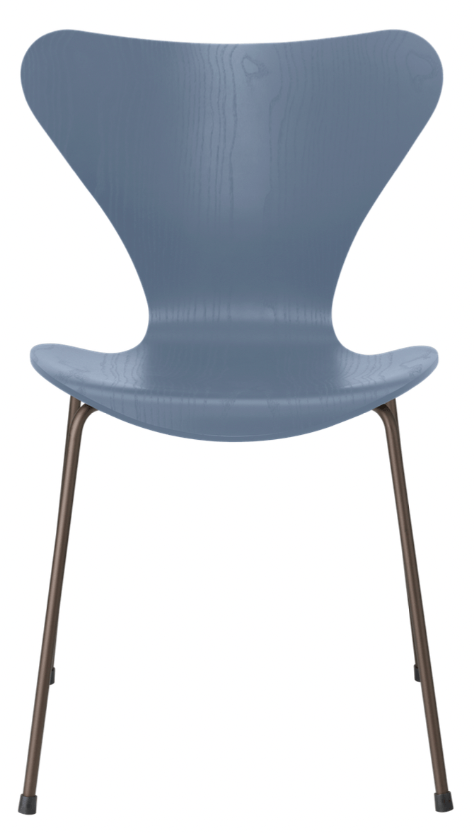 Series 7 - Colored Ash - Fritz Hansen - Chairs - Dusk Blue - Brown Bronze - HORNE