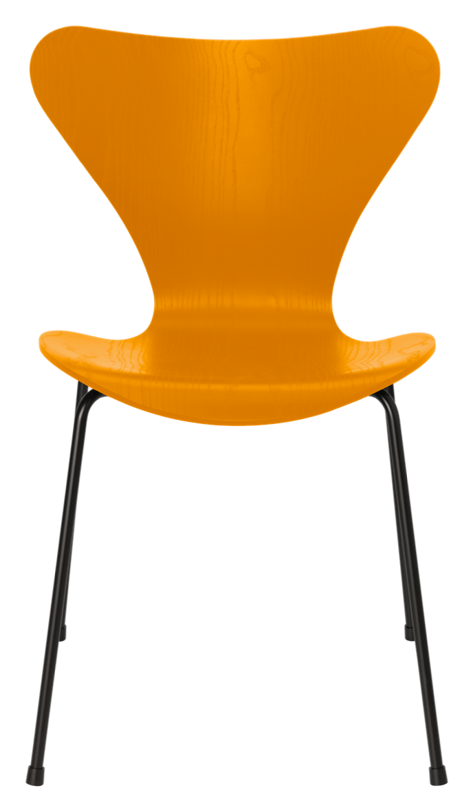 Series 7 - Colored Ash - Fritz Hansen - Chairs - Burnt Yellow - Black - HORNE