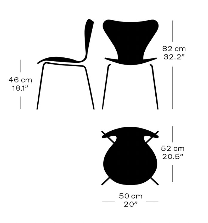 Series 7 - Colored Ash - Fritz Hansen - Chairs - Black - Black - HORNE