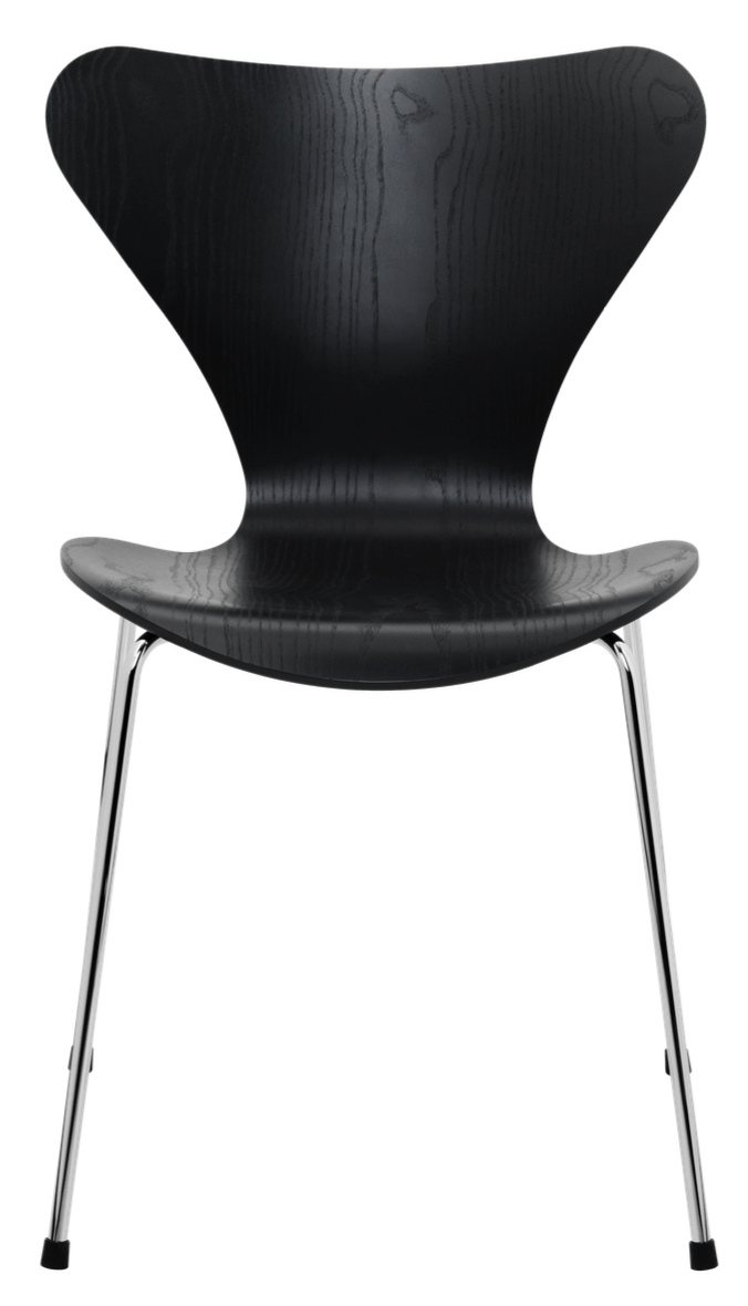 Series 7 - Colored Ash - Fritz Hansen - Chairs - Black - Chromed Steel - HORNE