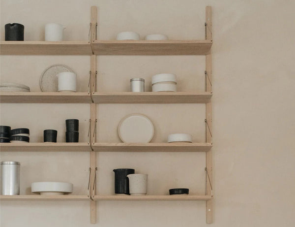 Shelf Library - Double Section - Frama - Storage + Organization - Dark Oak - HORNE