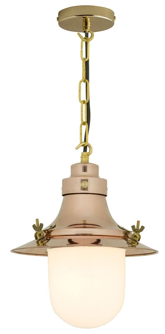 Ship's Small Deck Light Pendant - Davey Lighting - Pendants - Polished Copper, Clear Glass - HORNE