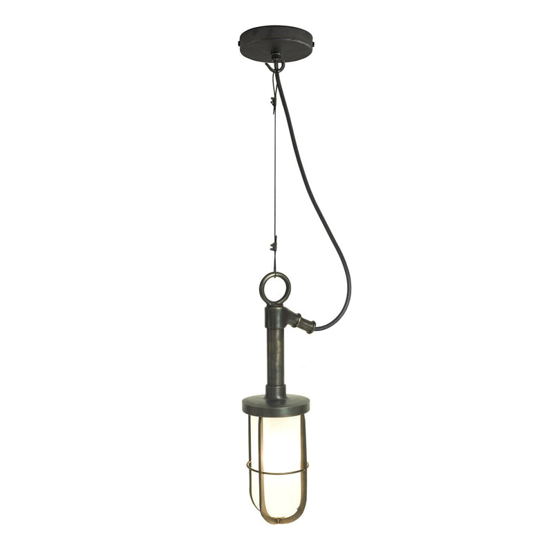 Ship's Well Glass Pendant 7524 - Weathered Brass - Davey Lighting - Outdoor Lights - Clear - HORNE