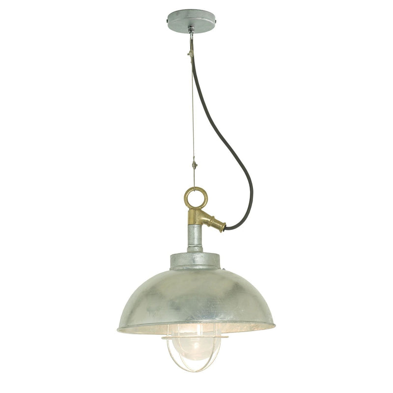 Shipyard Pendant - Davey Lighting - Outdoor Lights - Galvanized Steel, Clear Glass - HORNE