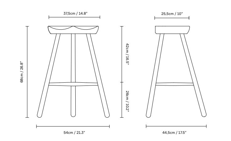 Shoemaker Chair™ - Form + Refine - Chairs - Small - Black - Stained Beech - HORNE