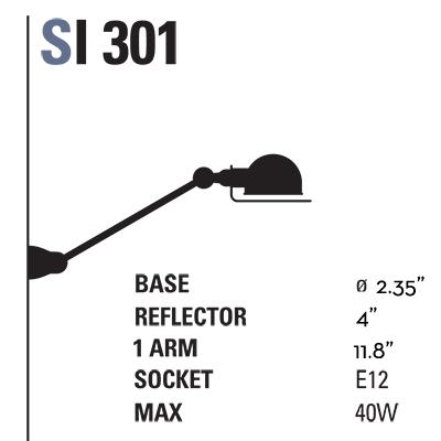 Signal 1 - Arm Wall Sconce - SI301 - Glossy Finish - Jielde - Wall Sconces - Hammered Black - No Switch - HORNE