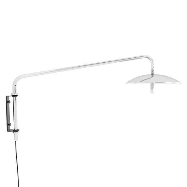 Signal Arm Sconce Short - Plug & Cord - Souda - Wall Sconces - Nickel - 2700K - Warm White - HORNE