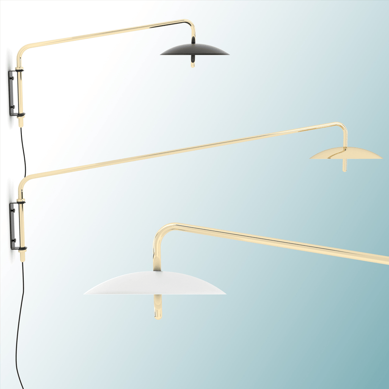 Signal Arm Sconce Short - Plug & Cord - Souda - Wall Sconces - Brass - 2700K - Warm White - HORNE