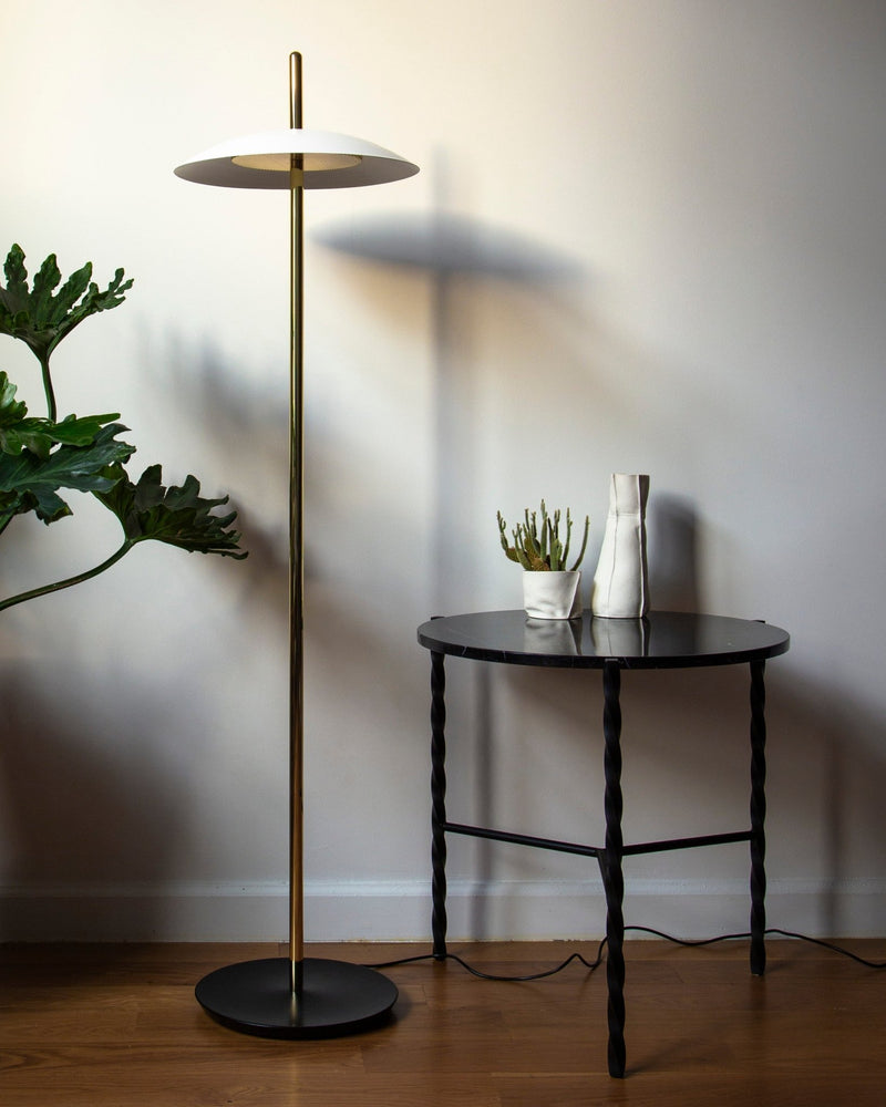 Signal Floor Lamp - Souda - Floor Lamps - White x Brass - 2700K - Warm White - HORNE