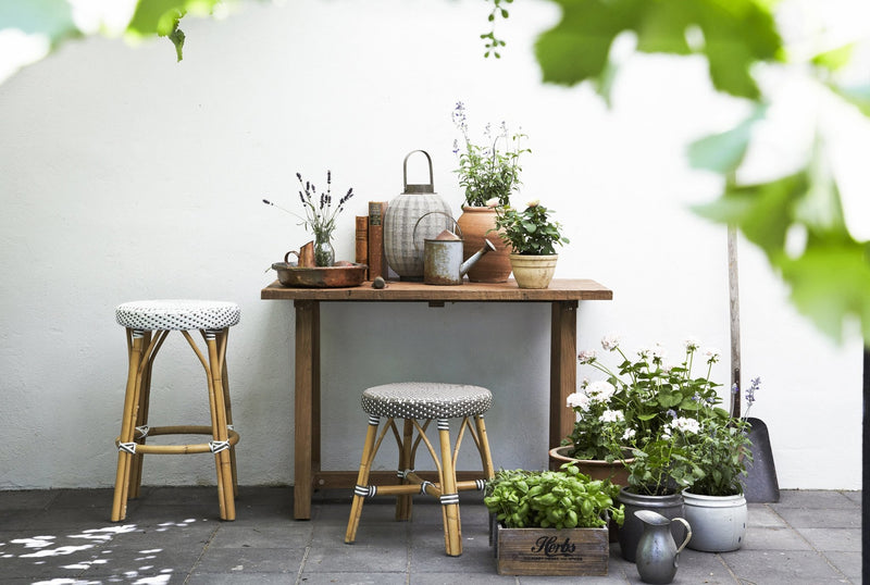 Simone Counter Stool - Sika Design - Stools + Benches + Ottomans - Black / Black Dots - HORNE