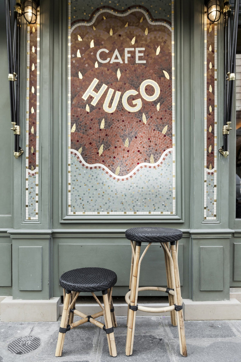 Simone Dining Stool - Sika Design - Stools + Benches + Ottomans - Black / Black Dots - HORNE