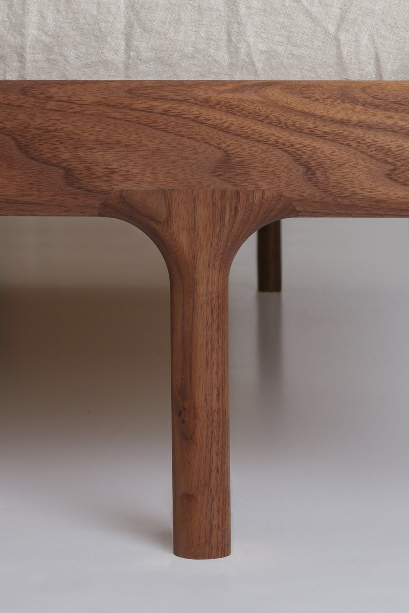 Kalon Studios Simple Solid Walnut Bed Frame