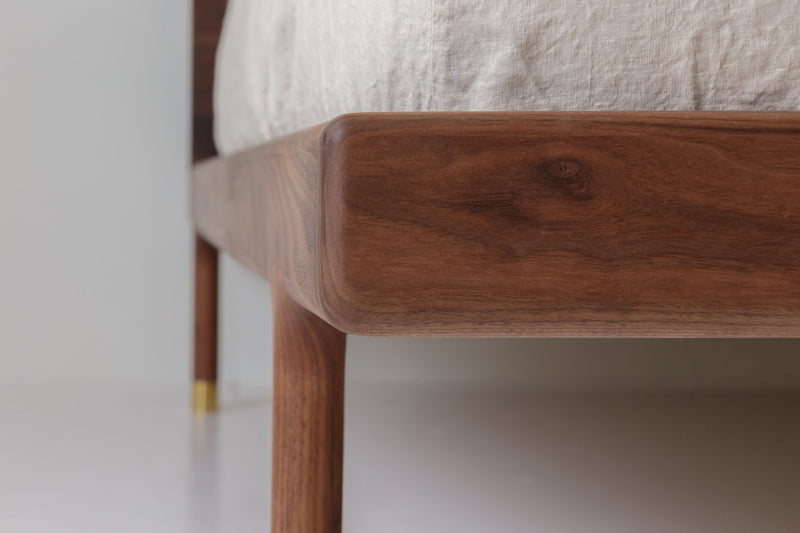 Kalon Studios Simple Solid Walnut Bed Frame