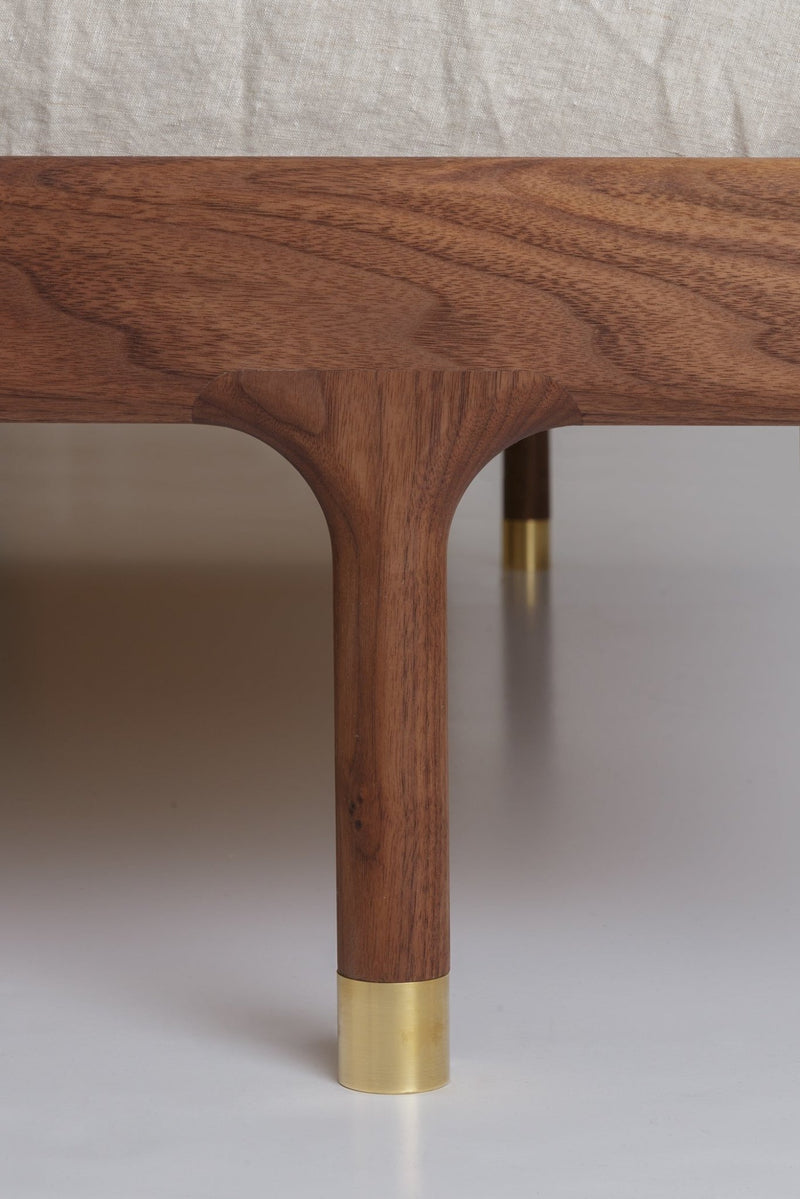 Kalon Studios Simple Solid Walnut Bed Frame