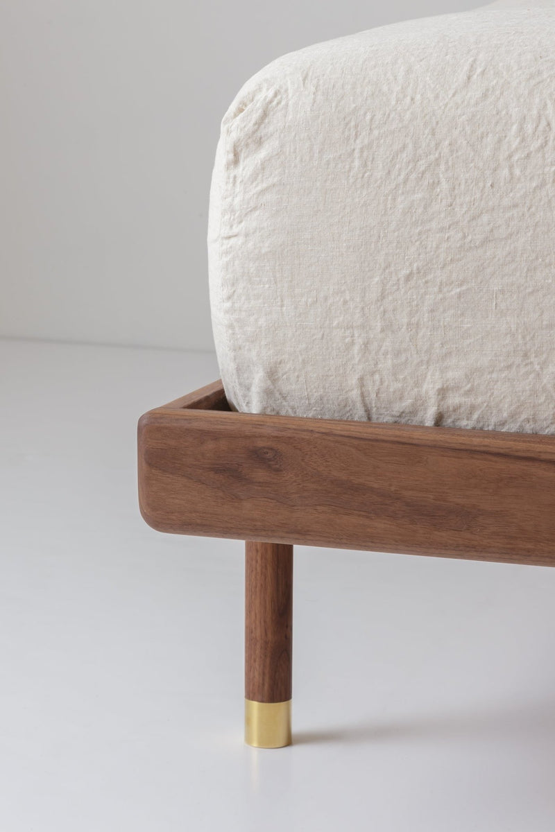 Kalon Studios Simple Solid Walnut Bed Frame