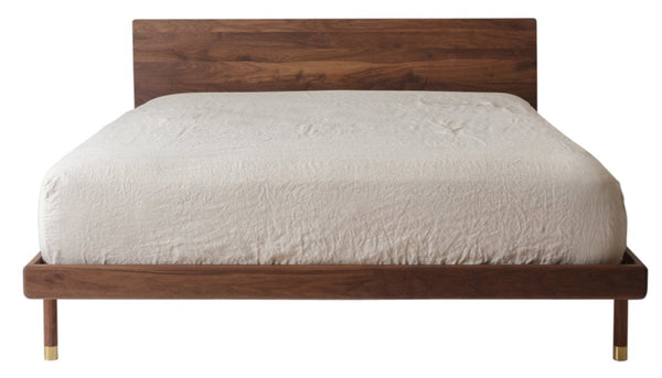 Kalon Studios Simple Solid Walnut Bed Frame