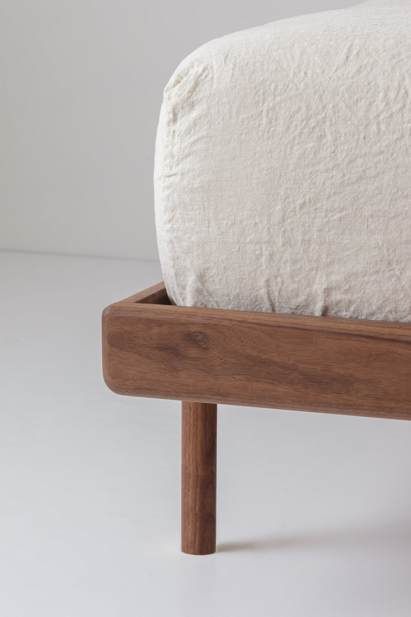 Kalon Studios Simple Solid Walnut Bed Frame