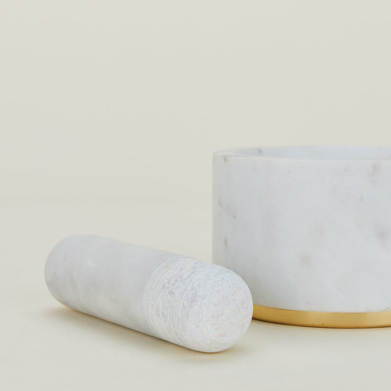 Simple Marble Mortar + Pestle - Hawkins New York - Kitchen Tools - HORNE