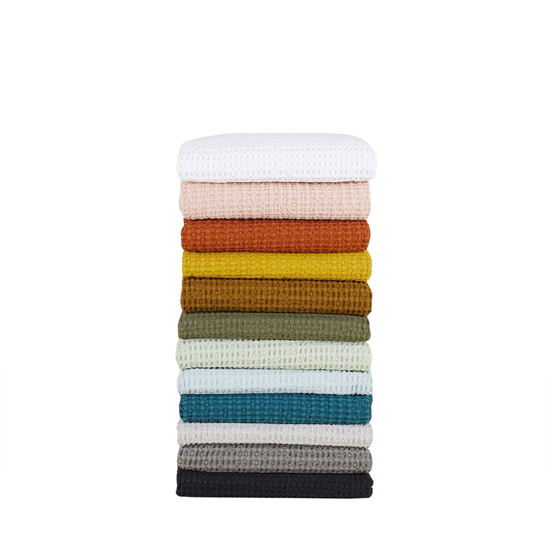 Simple Waffle Towels - Hawkins New York - Bath - Washcloth - White - HORNE