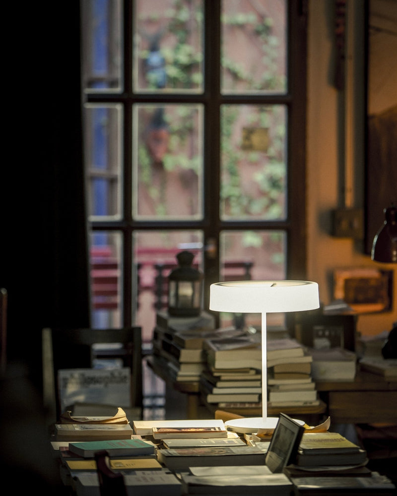 Sin Table Lamp - Large - Santa & Cole - Table + Task - White Grey - White Opal Methacrylate - HORNE