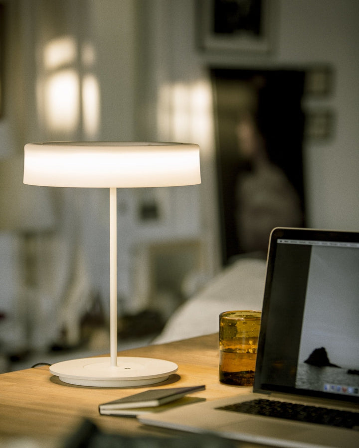 Sin Table Lamp - Large - Santa & Cole - Table + Task - White Grey - White Grey Aluminum - HORNE
