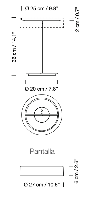 Sin Table Lamp - Small - Santa & Cole - Table + Task - White Grey - White Grey Aluminum - HORNE