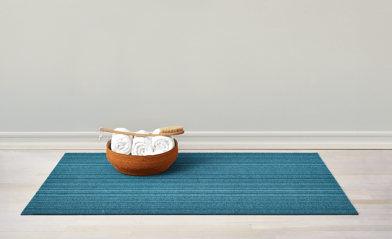Skinny Stripe Shag Rug - Chilewich - Rugs - Turquoise - Doormat - HORNE