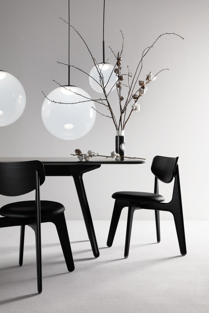 Slab Dining Chair - Tom Dixon - Chairs - Natural Oak - Black Leather - HORNE