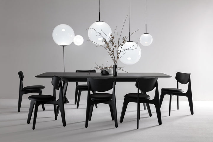 Slab Dining Chair - Tom Dixon - Chairs - Natural Oak - Black Leather - HORNE
