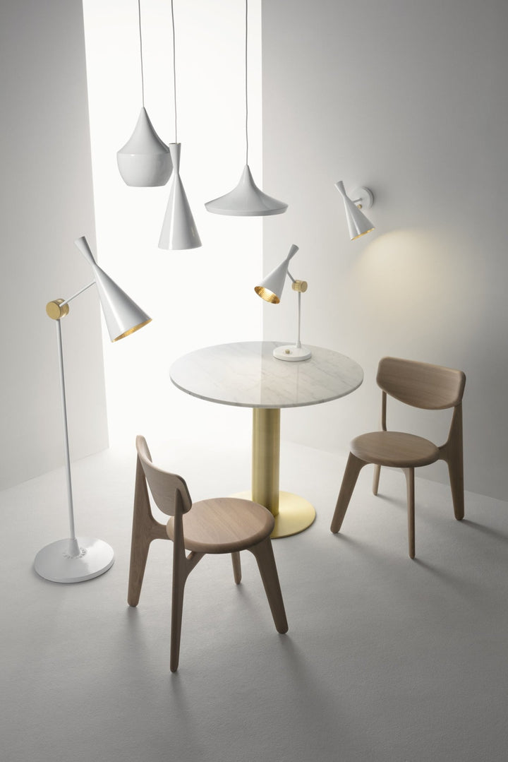 Slab Dining Chair - Tom Dixon - Chairs - Natural Oak - Black Leather - HORNE