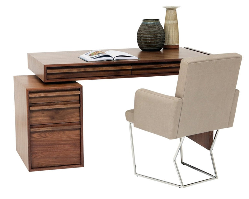 Small Walnut Writing Desk with Drawers by Artless