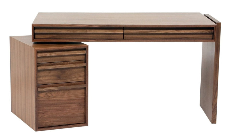 Small Walnut Writing Desk with Drawers by Artless