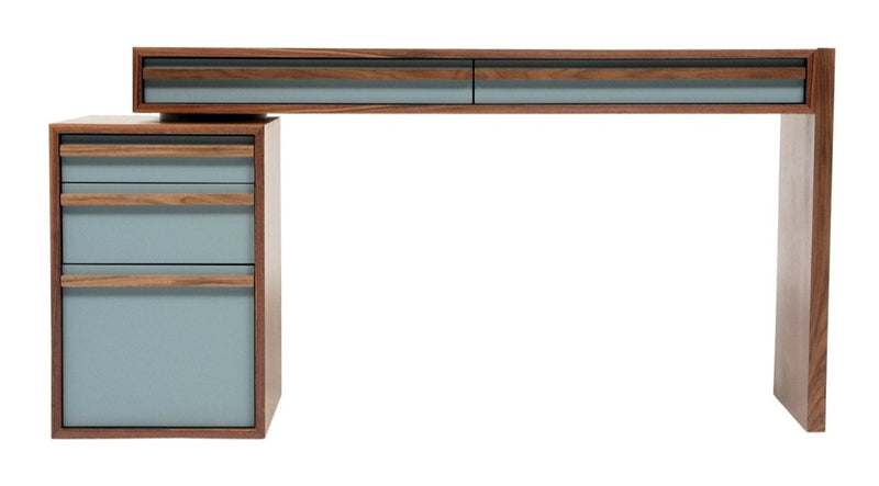 Small Walnut Writing Desk with Drawers by Artless