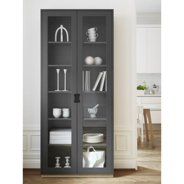Snow Cabinet F - With Glass Doors - Asplund - Sideboards + Cabinets - Natural Oak P1 - Small - 05 Light Grey - HORNE