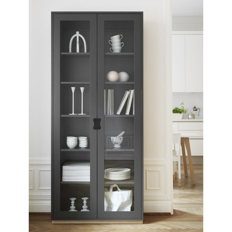 Snow Cabinet F - With Glass Doors - Asplund - Sideboards + Cabinets - Natural Oak P1 - Small - 05 Light Grey - HORNE