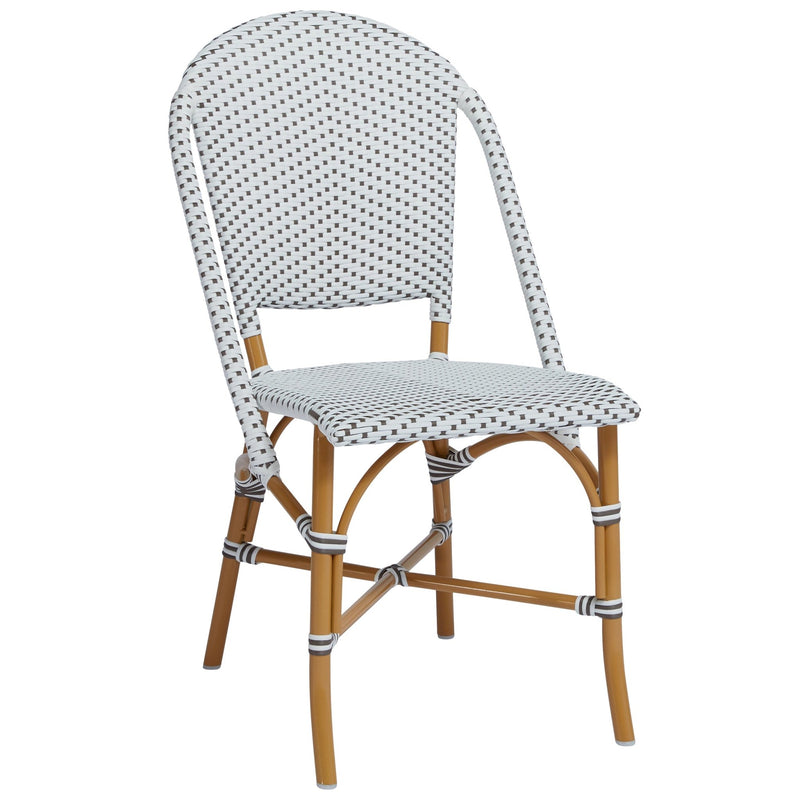Sofie Side Chair AluRattan - Sika Design - Chairs - White - Navy Blue / White Dots - HORNE