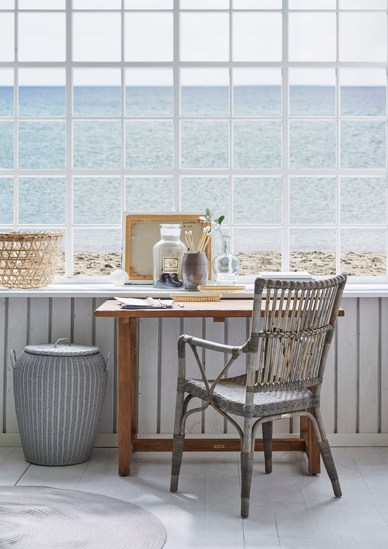 Sofie Side Chair AluRattan - Sika Design - Chairs - White - Navy Blue / White Dots - HORNE