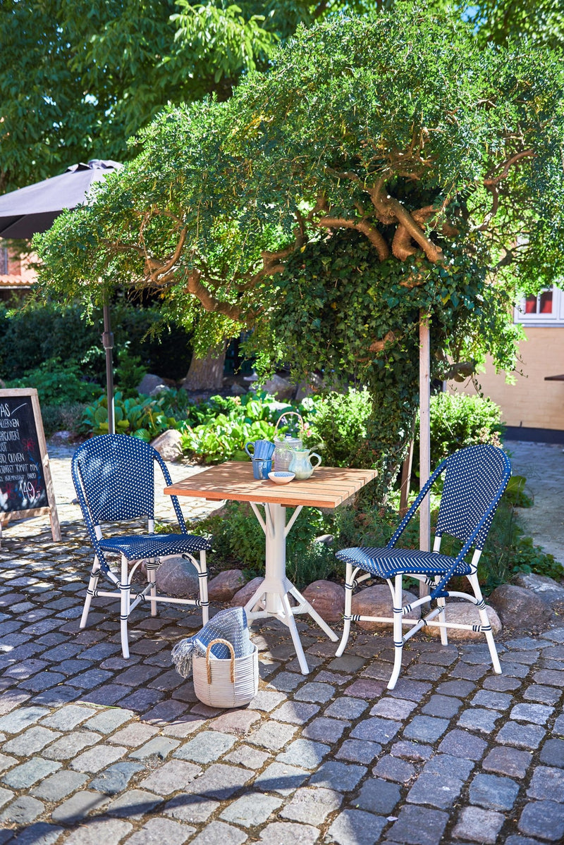 Sofie Side Chair AluRattan - Sika Design - Chairs - White - Navy Blue / White Dots - HORNE