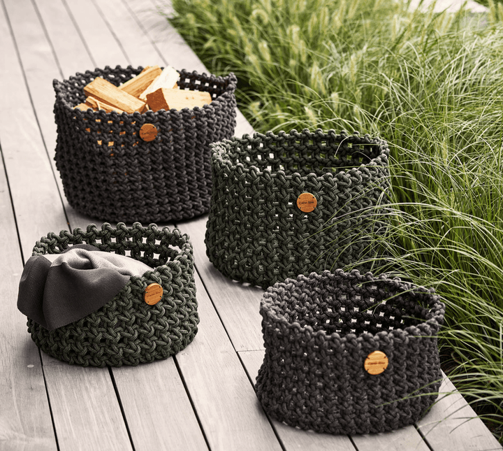 Soft Rope Outdoor Basket - Cane Line - Outdoor Furniture - Large - Dark Grey Weave - HORNE