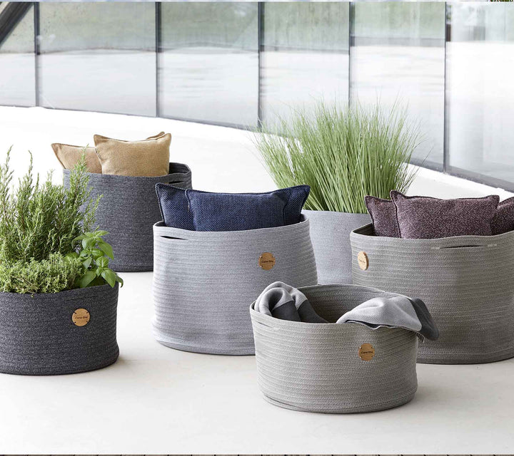 Soft Rope Outdoor Basket - Cane Line - Outdoor Furniture - Large - Dark Grey Weave - HORNE