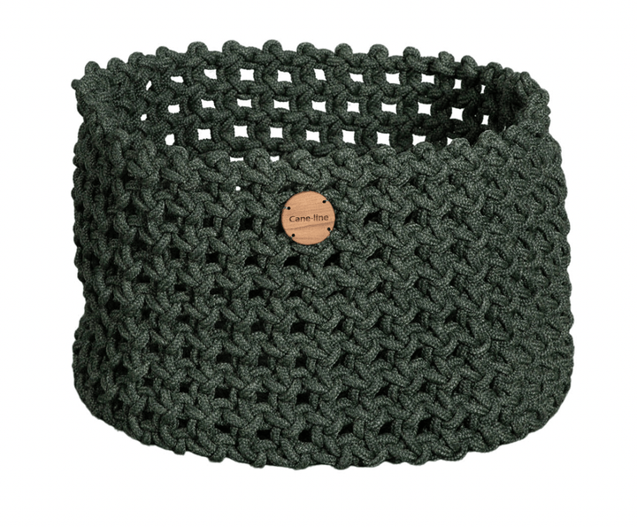 Soft Rope Outdoor Basket - Cane Line - Outdoor Furniture - Large - Dark Green Weave - HORNE