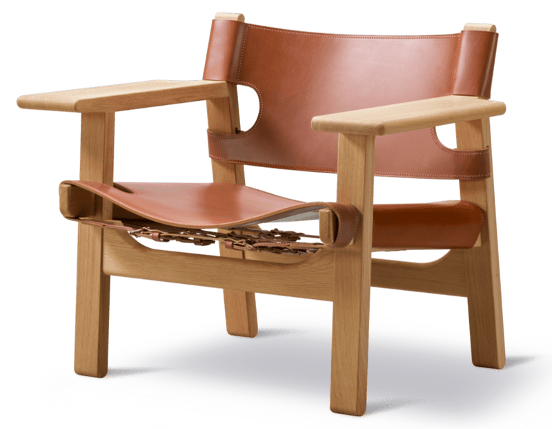 Spanish Chair - Fredericia - Chairs - Natural Saddle Leather/Soaped Oak - HORNE