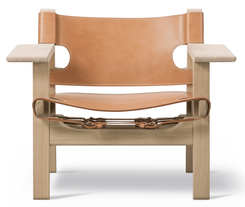 Spanish Chair - Fredericia - Chairs - Natural Saddle Leather/Soaped Oak - HORNE