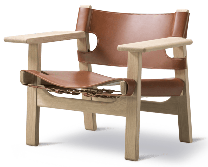 Spanish Chair - Fredericia - Chairs - Natural Saddle Leather/Soaped Oak - HORNE