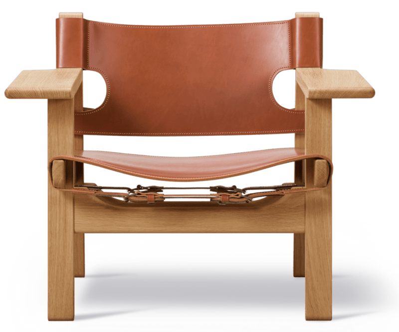 Spanish Chair - Fredericia - Chairs - Natural Saddle Leather/Soaped Oak - HORNE